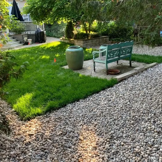 Backyard with sodding and new plants, image by OAKS Home Services