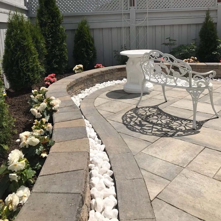 Backyard interlocking in Etobicoke, image by OAKS Home Services