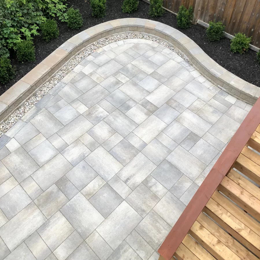 Backyard interlocking in King City, image by OAKS Home Services