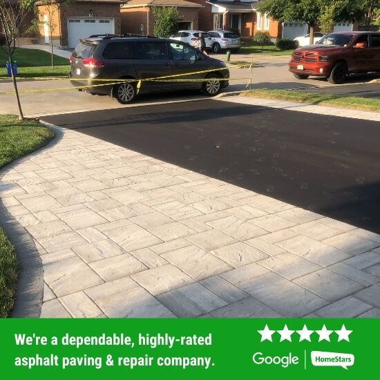 Driveway asphalt paved.