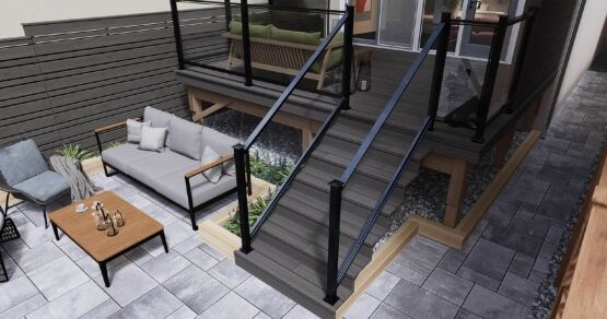 Deck And Interlocking Stone Landscape Design Deck And Interlocking Stone Landscape Design, image by oakshs.ca