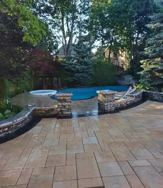Interlocking Backyard Patio in Ajax