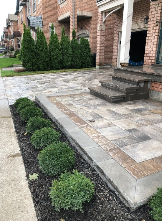 Interlock driveway and walkway - interlock repair project by Oaks Home Services.