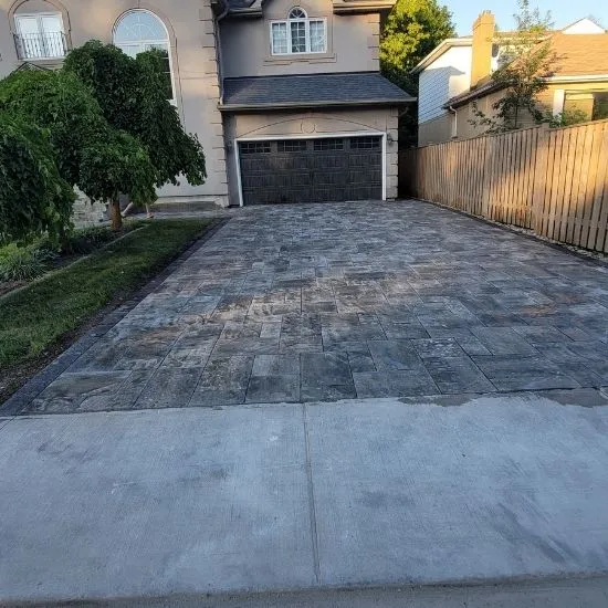 driveway interlocking installation job