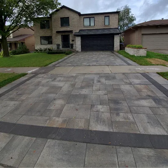 driveway interlocking installation project