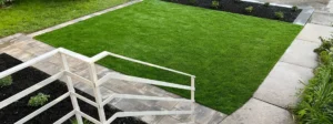 Artificial grass installation in Toronto backyard, image by OAKS Home Services