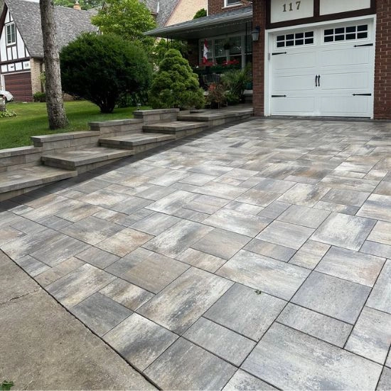 Driveway interlocking in Aurora, image by OAKS Home Services