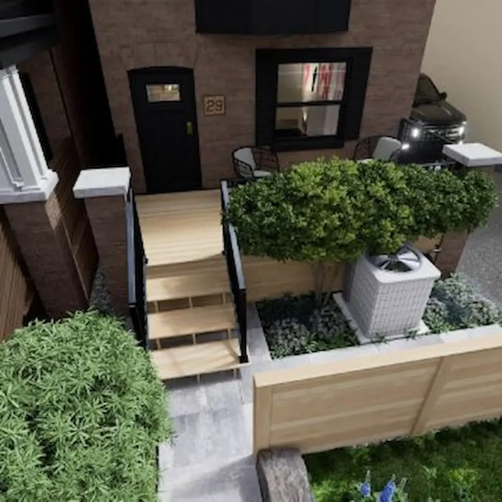Entryway and front porch 3D design, image by OAKS Home Services