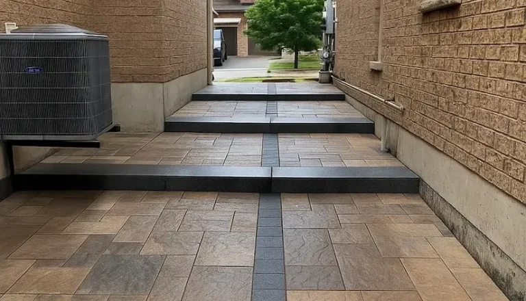 Interlocking walkway with clean steps in Forest Hill, image by OAKS Home Services