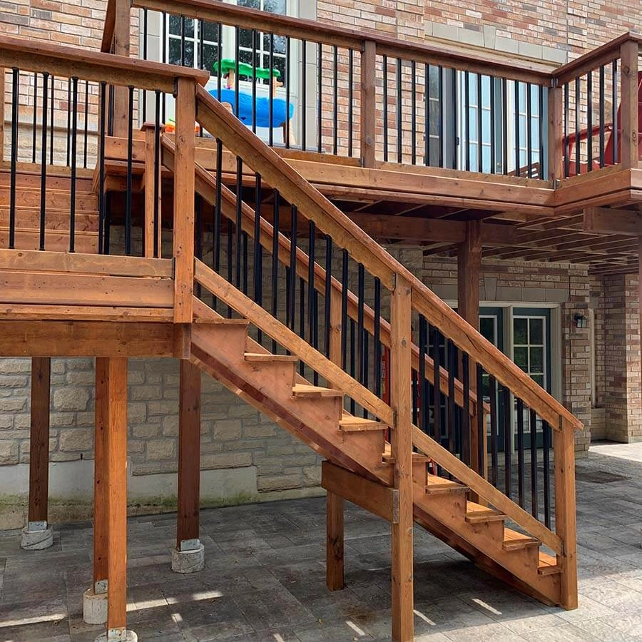 Porch interlocking in Maple, image by OAKS Home Services